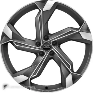 ล้อแท้ Audi Sport 5 Arm Interference ขอบ 22 นิ้ว รุ่น Q8 4KE สี Titanium Grey with Diamond Cut
