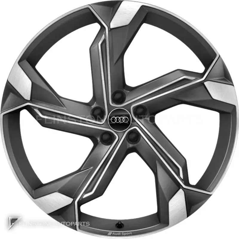 ล้อแท้นำเข้า Audi Sport 5 Arm Interference ขอบ 22 นิ้ว รุ่น Q8 4KE สี Titanium Grey with Diamond Cut