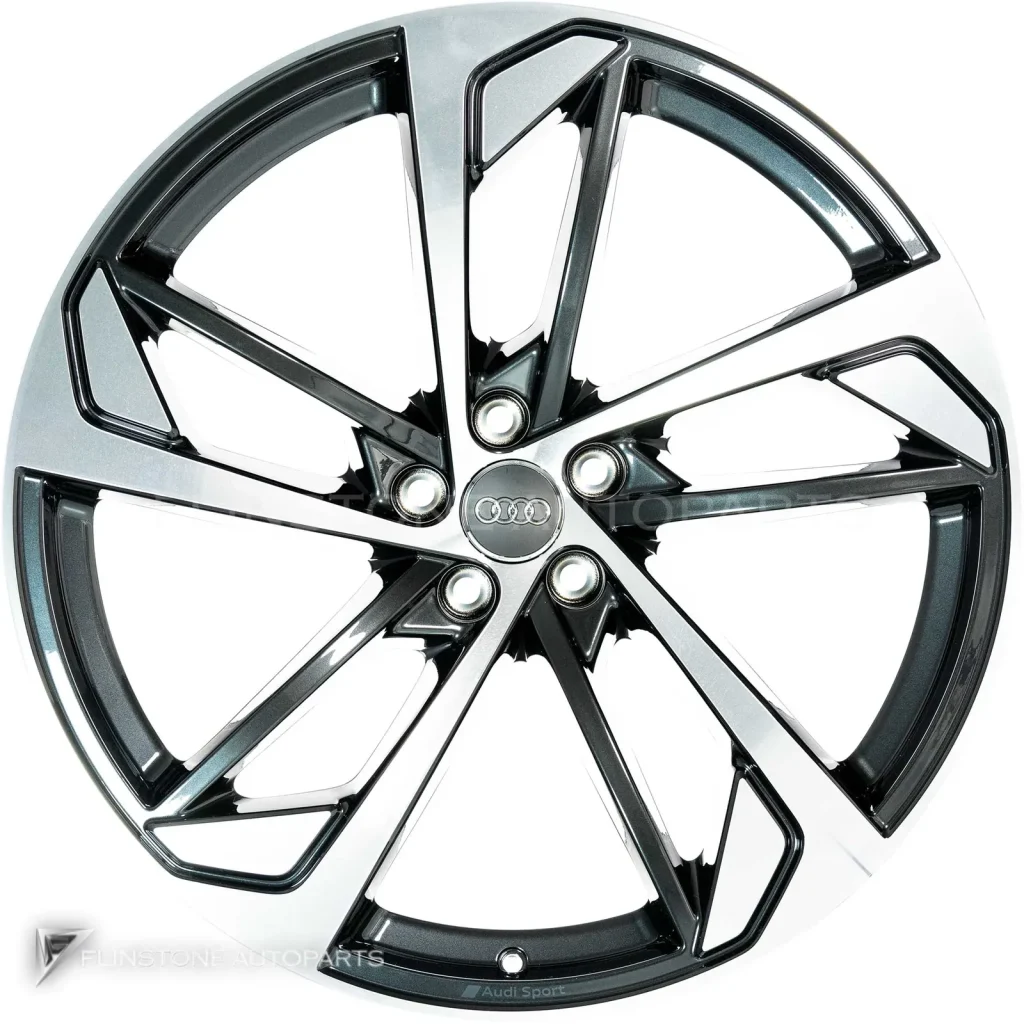 ล้อแท้นำเข้า Audi Sport 5 Arm Trapezoid ขอบ 22 นิ้ว รุ่น Q7 4M สี Anthracite Black with Diamond Cut