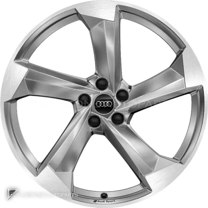 ล้อแท้นำเข้า Audi Sport 5 Arm Turbine ขอบ 21 นิ้ว รุ่น Q8 4M8 สี Dark Galvanic Silver with Diamond Cut