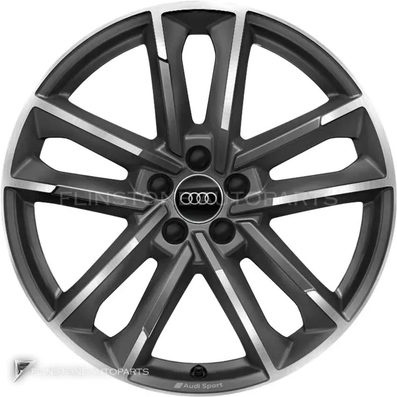 ล้อแท้นำเข้า Audi Sport 5 Double Arm ขอบ 18 นิ้ว รุ่น A1 82A สี Titanium Grey with Diamond Cut