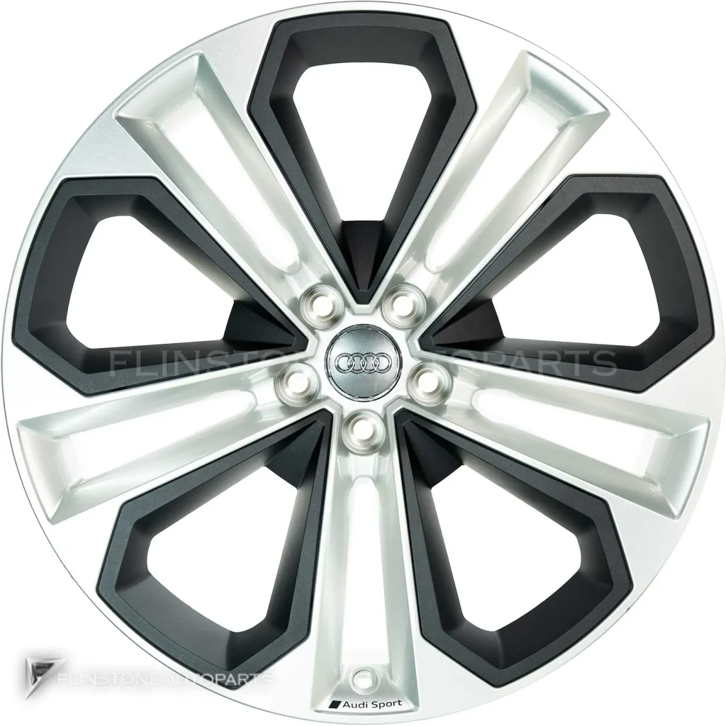 ล้อแท้นำเข้า Audi Sport 5 Double Spoke Module ขอบ 21 นิ้ว รุ่น Q5 80A สี Galvano Silver with Diamond Cut