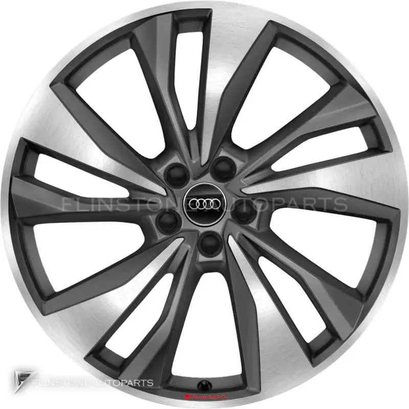 ล้อแท้นำเข้า Audi Sport 5 Double Spoke Turbine ขอบ 21 นิ้ว รุ่น Q5 80A สี Titanium Grey with Diamond Cut