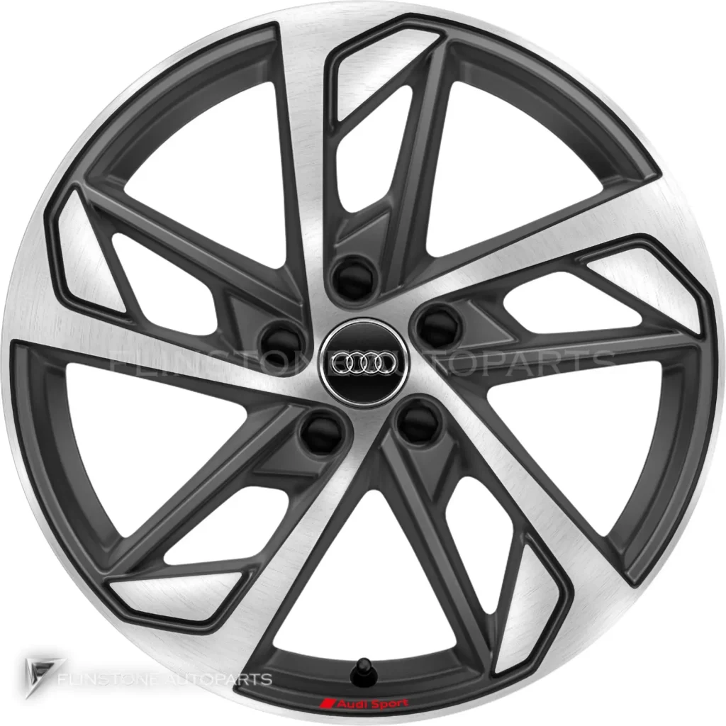 ล้อแท้นำเข้า Audi Sport 5 Double ขอบ 18 นิ้ว รุ่น A4 8W สี Titanium Grey with Diamond Cut