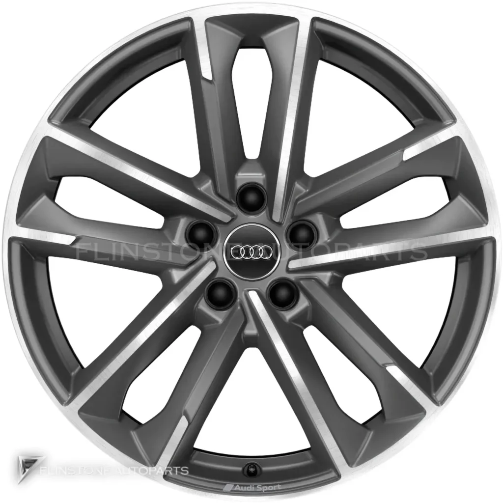 ล้อแท้นำเข้า Audi Sport 5 Twin Arm ขอบ 19 นิ้ว รุ่น A4 8W สี Titanium Grey with Diamond Cut