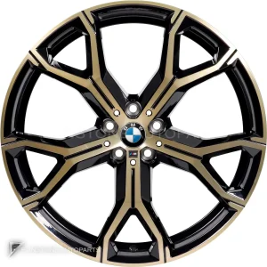 Genuine Wheels BMW 741 trim 21 inch Colour Jet Black with Bright Turned Night Gold