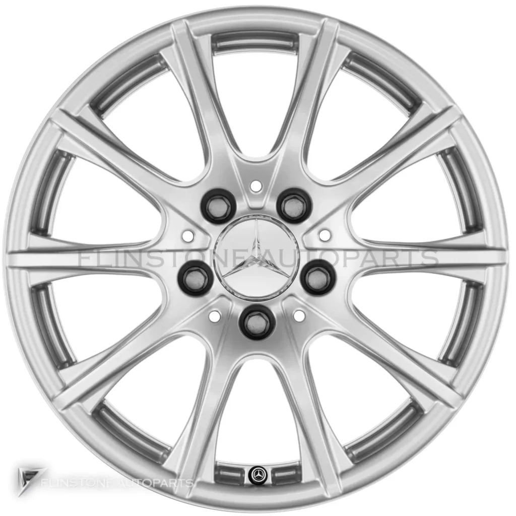 ล้อแท้นำเข้า Mercedes-Benz 10 Spoke ขอบ 16 นิ้ว รุ่น 205-16 สี Vanadium Silver