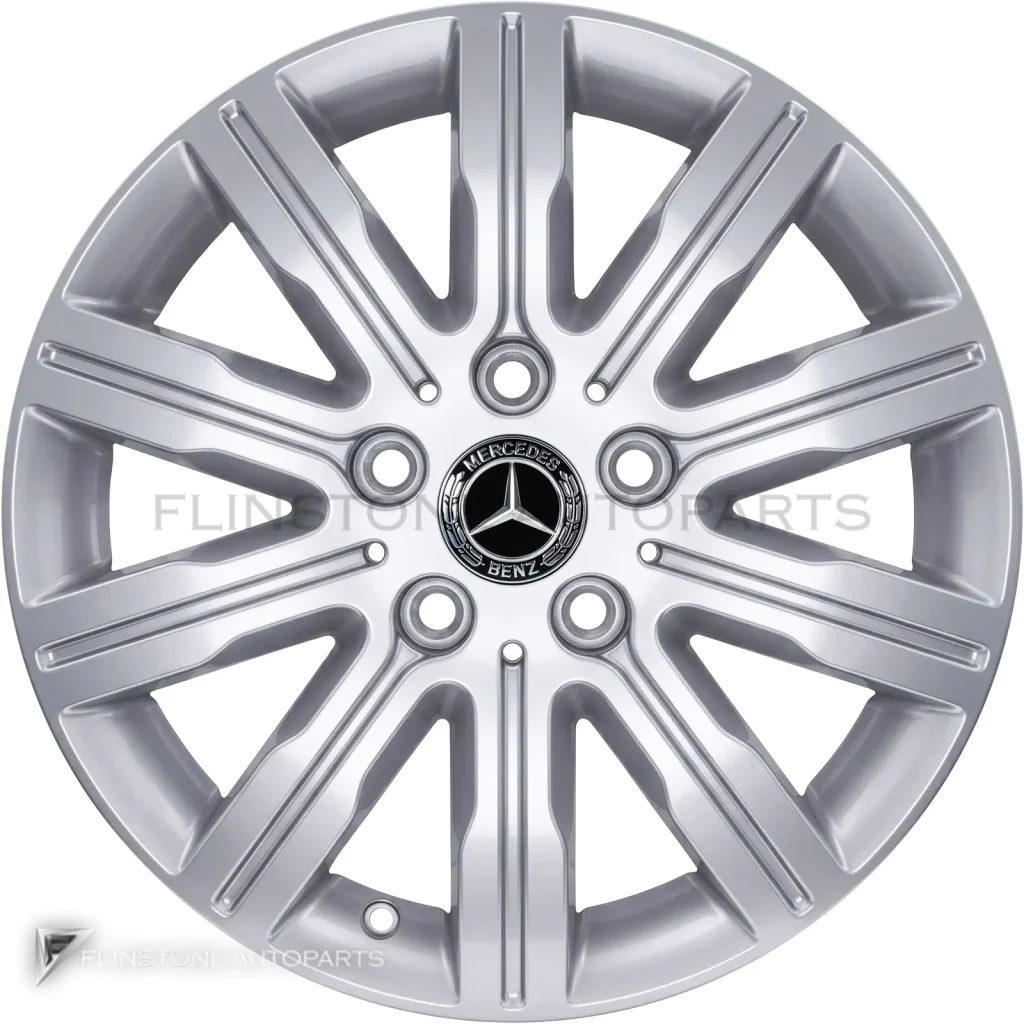ล้อแท้นำเข้า Mercedes-Benz 10 Spoke ขอบ 16 นิ้ว รุ่น 420-16 สี Vanadium Silver