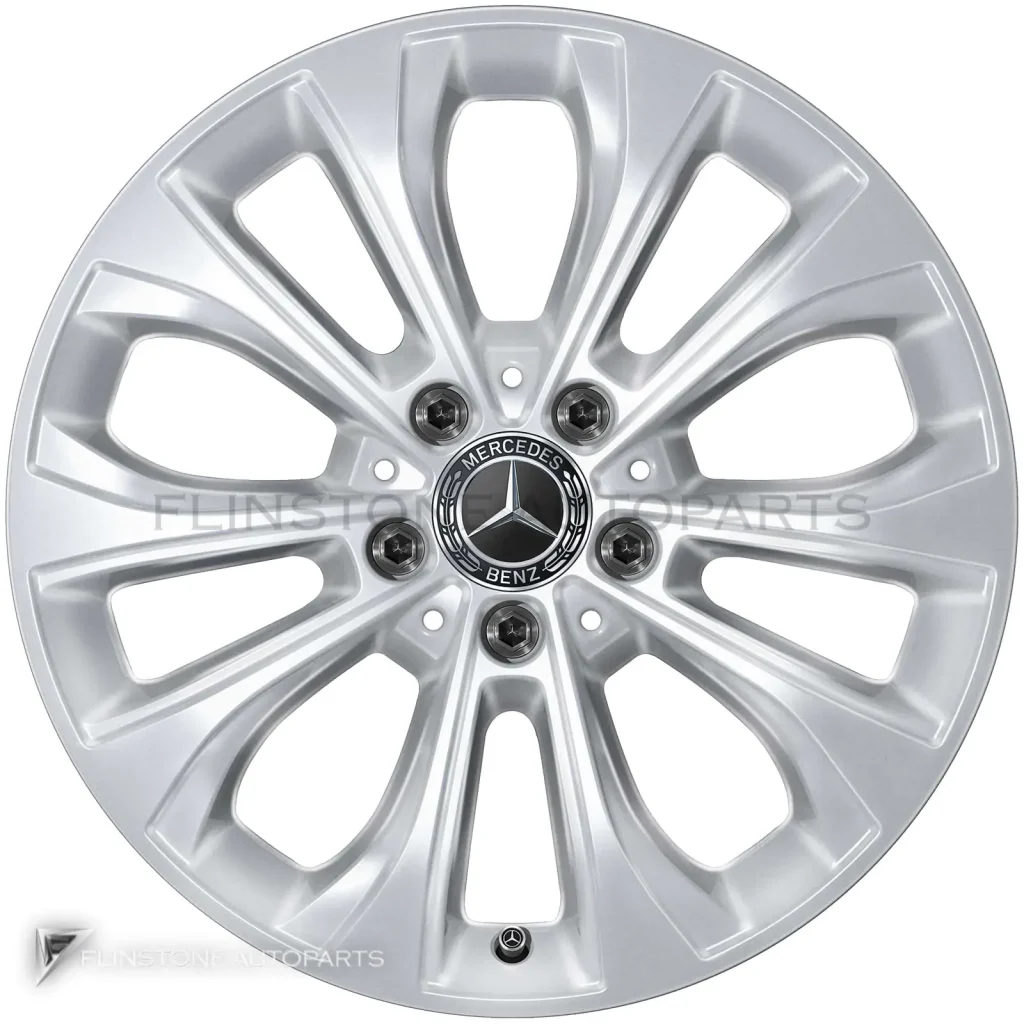 ล้อแท้นำเข้า Mercedes-Benz 10 Spoke ขอบ 17 นิ้ว รุ่น 205-17 สี Vanadium Silver