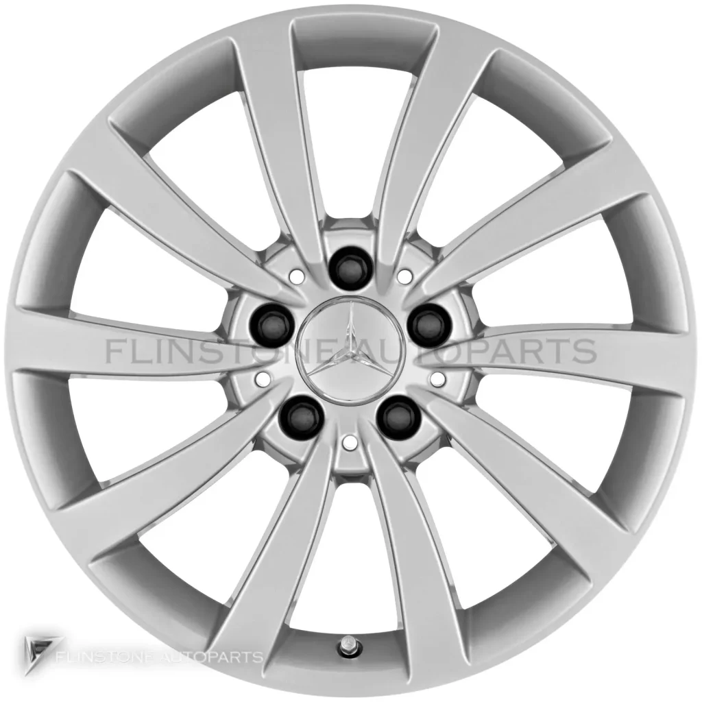 ล้อแท้นำเข้า Mercedes-Benz 10 Spoke ขอบ 17 นิ้ว รุ่น 218-17 สี Titanium Silver