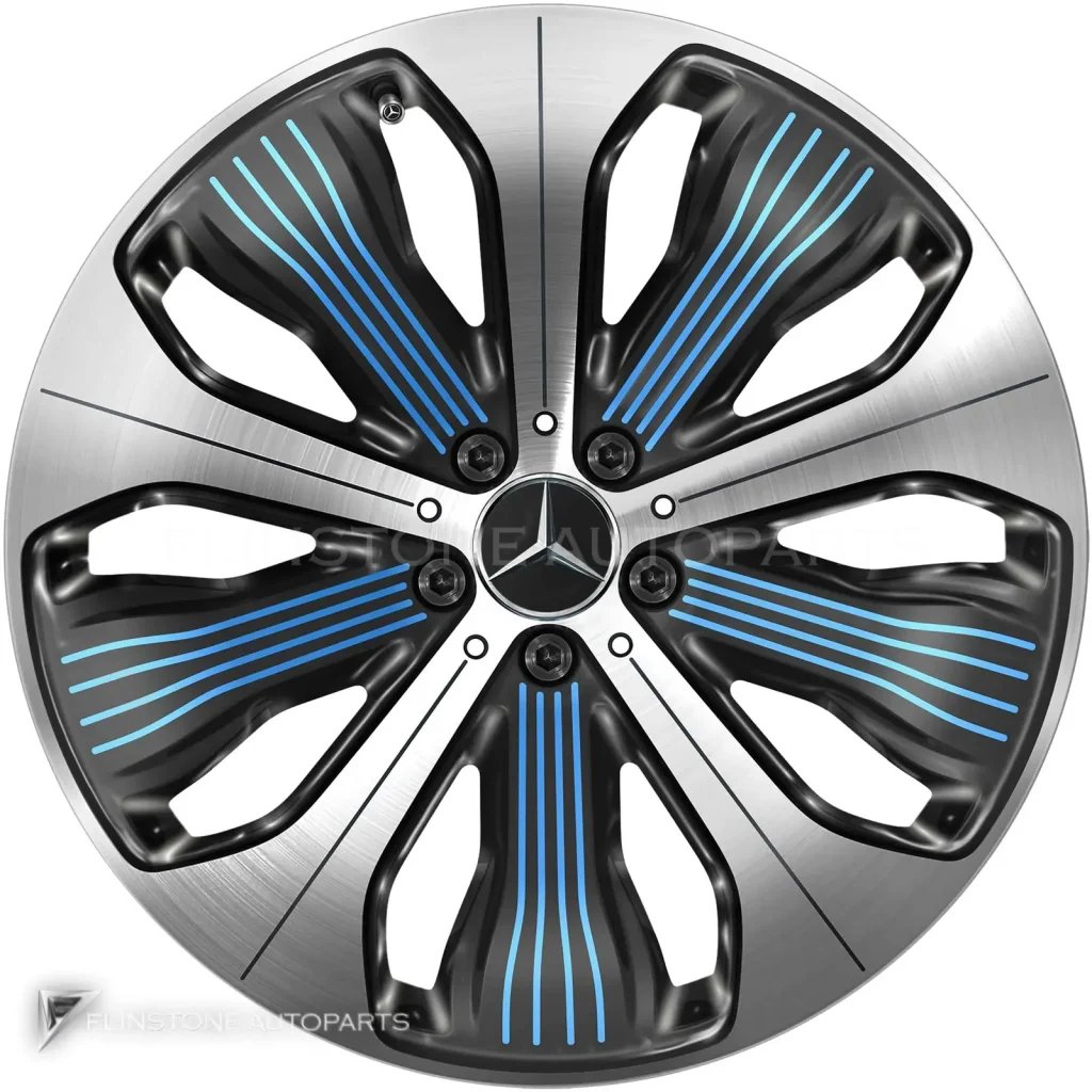 ล้อแท้นำเข้า Mercedes-Benz 10 Spoke ขอบ 20 นิ้ว รุ่น 293-20 สี Black and Blue Details with High Sheen