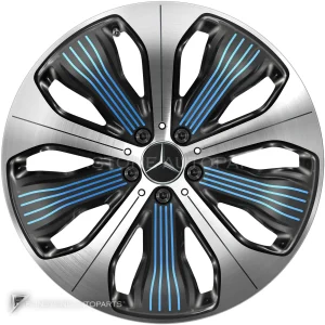 Genuine Wheels Mercedes-Benz 10 Spoke trim 20 inch model 293-20 Colour Black and Blue Details with High Sheen