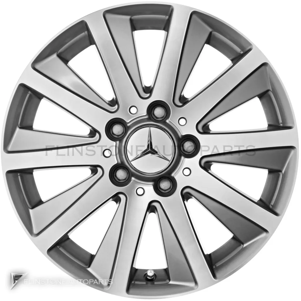 ล้อแท้นำเข้า Mercedes-Benz 10 Spoke ขอบ 16 นิ้ว รุ่น 169-16 สี Palladium Silver with High Sheen
