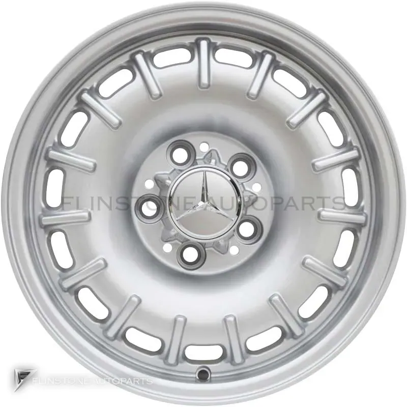 ล้อแท้นำเข้า Mercedes-Benz 15 Hole Baroque ขอบ 15 นิ้ว รุ่น 126-15 สี Standard Silver