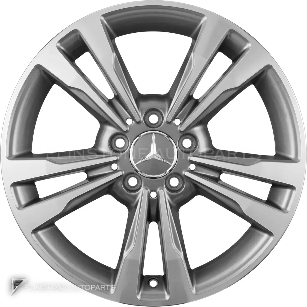 ล้อแท้นำเข้า Mercedes-Benz 5 Double Spoke ขอบ 17 นิ้ว รุ่น 212-17 สี Himalaya Grey with High Sheen