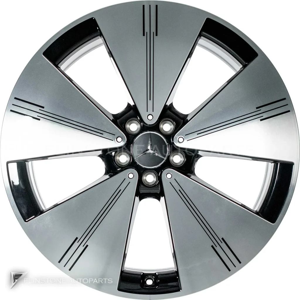 ล้อแท้นำเข้า Mercedes-Benz 5 Spoke ขอบ 21 นิ้ว รุ่น 297-21 สี Black and Black Detail with High Sheen