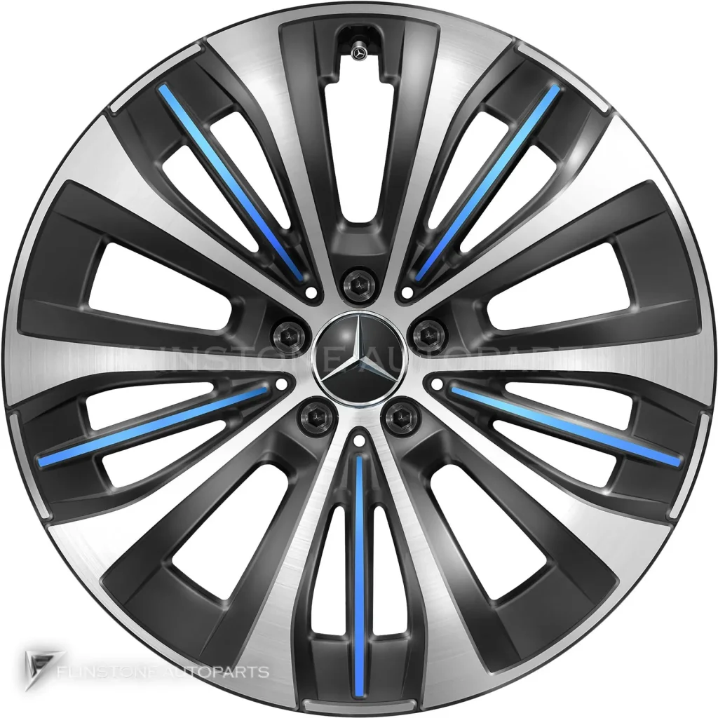 ล้อแท้นำเข้า Mercedes-Benz 5 Triple Spoke ขอบ 20 นิ้ว รุ่น 295-20 สี Black and Blue Details with High Sheen
