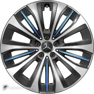 Genuine Wheels Mercedes-Benz 5 Triple Spoke trim 20 inch model 295-20 Colour Black and Blue Details with High Sheen