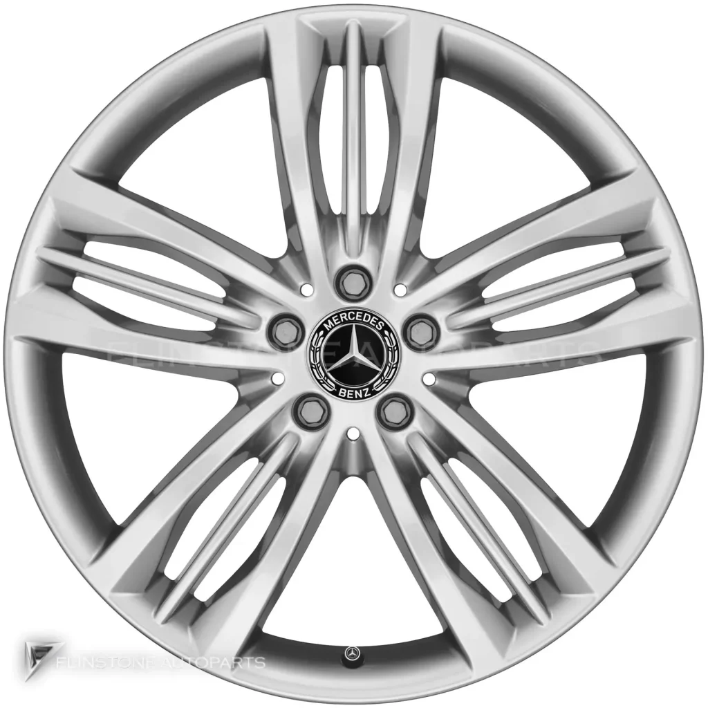 ล้อแท้นำเข้า Mercedes-Benz 5 Triple Spoke ขอบ 20 นิ้ว รุ่น 222-20 สี Thulium Silver