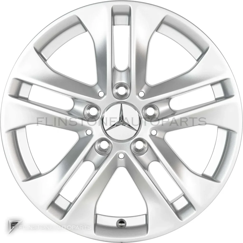 ล้อแท้นำเข้า Mercedes-Benz 5 Twin Spoke ขอบ 16 นิ้ว รุ่น 204-16 สี Titanium Silver