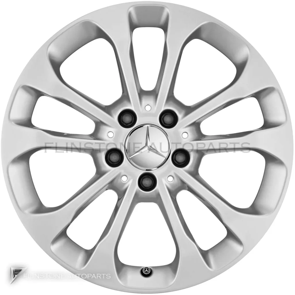 ล้อแท้นำเข้า Mercedes-Benz 5 Twin Spoke ขอบ 17 นิ้ว รุ่น 156-17 สี Vanadium Silver