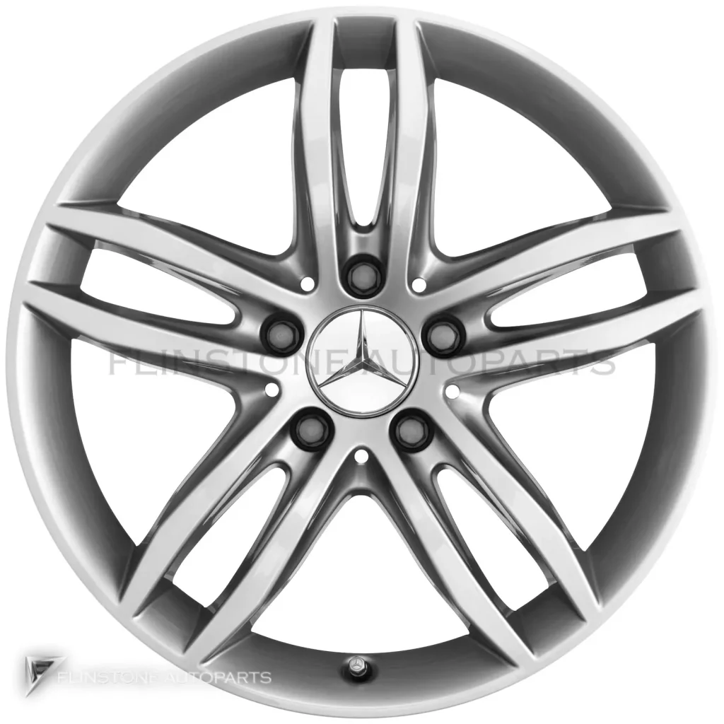 ล้อแท้นำเข้า Mercedes-Benz 5 Twin Spoke ขอบ 17 นิ้ว รุ่น 204-17 สี Titanium Silver