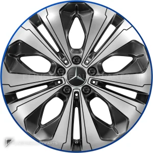 Genuine Wheels Mercedes-Benz 5 Twin Spoke trim 19 inch model 293-19 Colour Black and Blue Edge with High Sheen