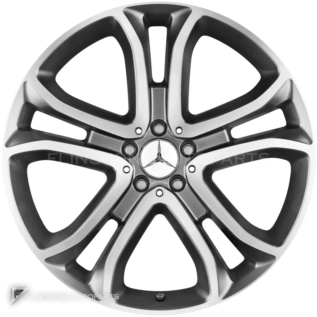 ล้อแท้นำเข้า Mercedes-Benz 5 Twin Spoke ขอบ 21 นิ้ว รุ่น 166-21 สี Himalaya Grey with High Sheen