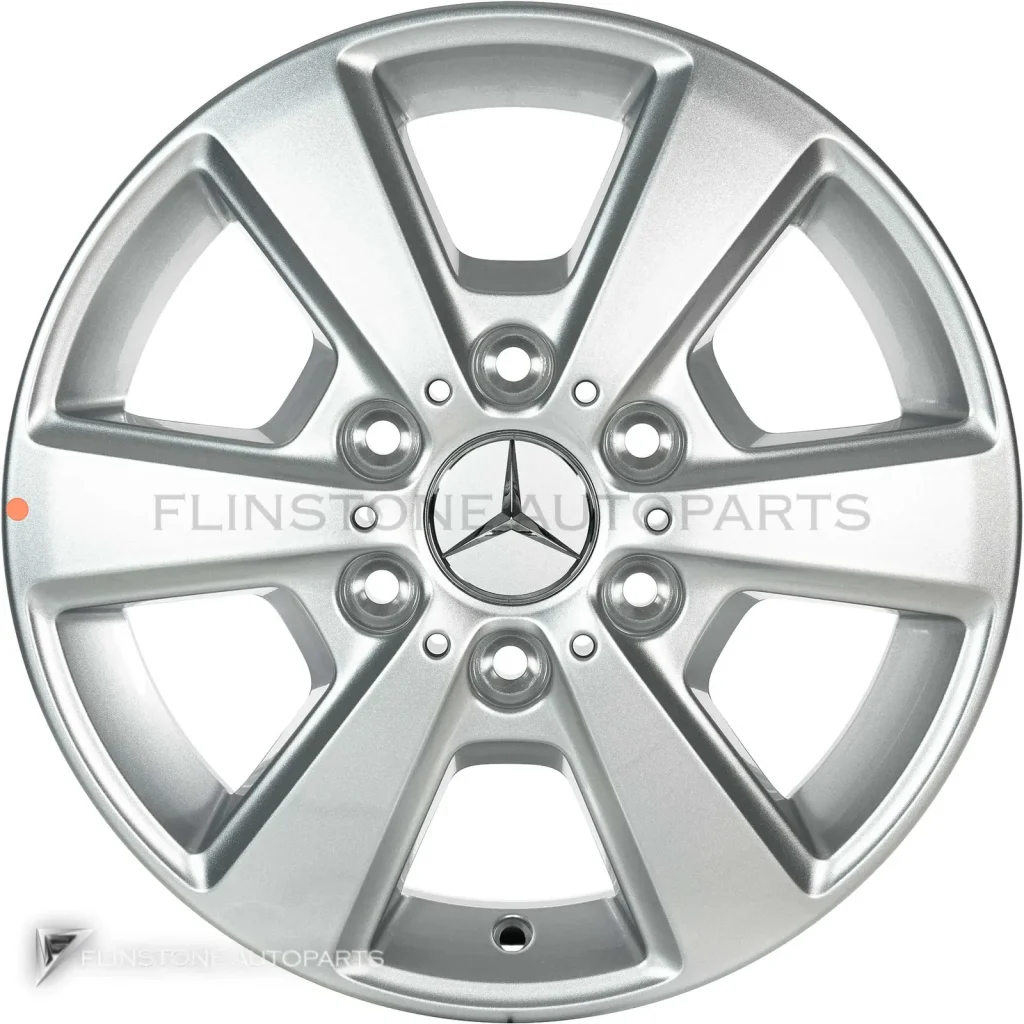 ล้อแท้นำเข้า Mercedes-Benz 6 Spoke ขอบ 16 นิ้ว รุ่น 907-16 สี Vanadium Silver