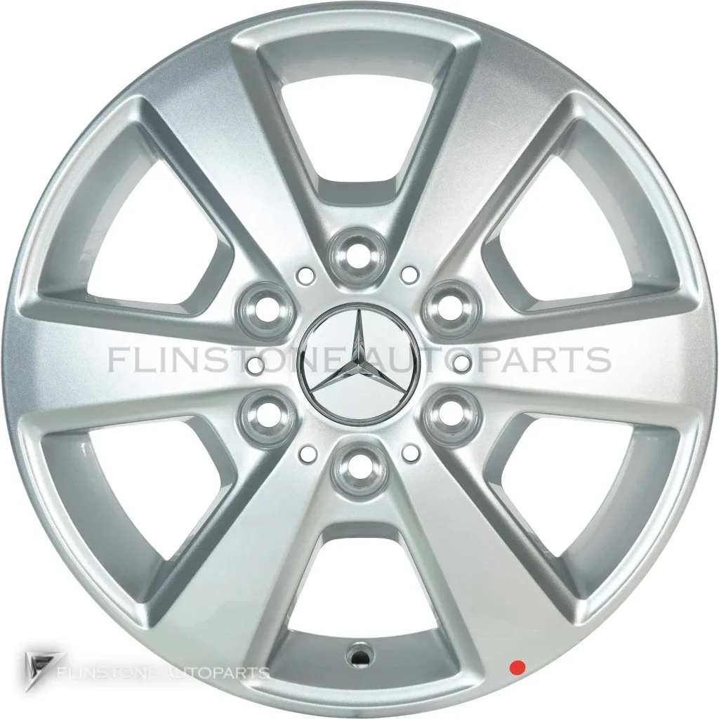 ล้อแท้นำเข้า Mercedes-Benz 6 Spoke ขอบ 16 นิ้ว รุ่น 910-16 สี Vanadium Silver