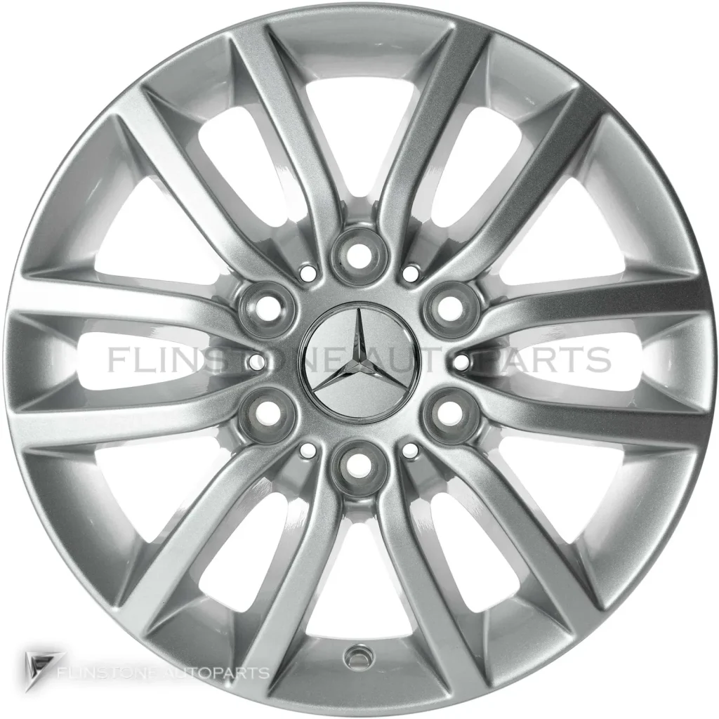 ล้อแท้นำเข้า Mercedes-Benz 6 Twin Spoke ขอบ 16 นิ้ว รุ่น 907-16 สี Vanadium Silver