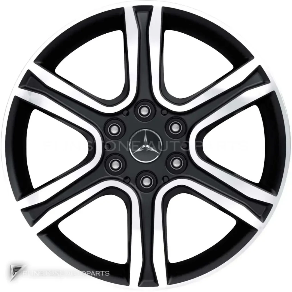 ล้อแท้นำเข้า Mercedes-Benz 6 Twin Spoke ขอบ 17 นิ้ว รุ่น 470-17 สี Black with High Sheen
