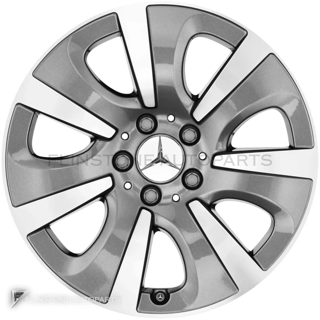 ล้อแท้นำเข้า Mercedes-Benz 7 Hole ขอบ 16 นิ้ว รุ่น 212-16 สี Himalaya Grey with High Sheen