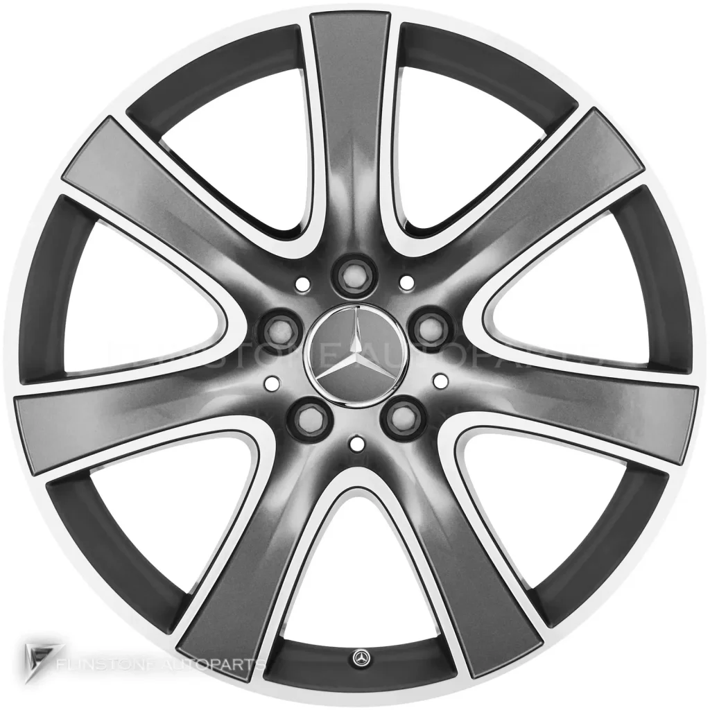 ล้อแท้นำเข้า Mercedes-Benz 7 Spoke ขอบ 18 นิ้ว รุ่น 222-18 สี Himalaya Grey with High Sheen