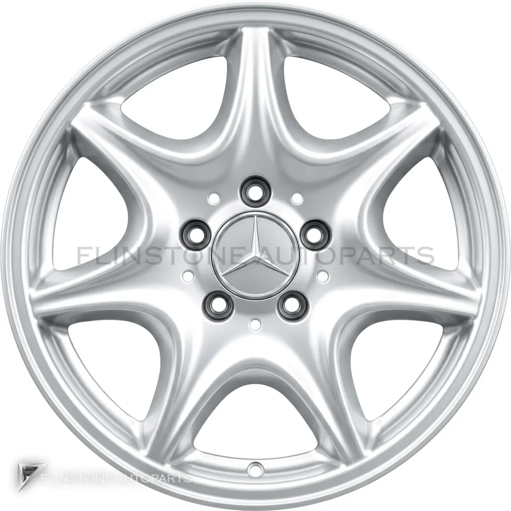 ล้อแท้นำเข้า Mercedes-Benz 7 Spoke ขอบ 15 นิ้ว รุ่น 203-15 สี Standard Silver
