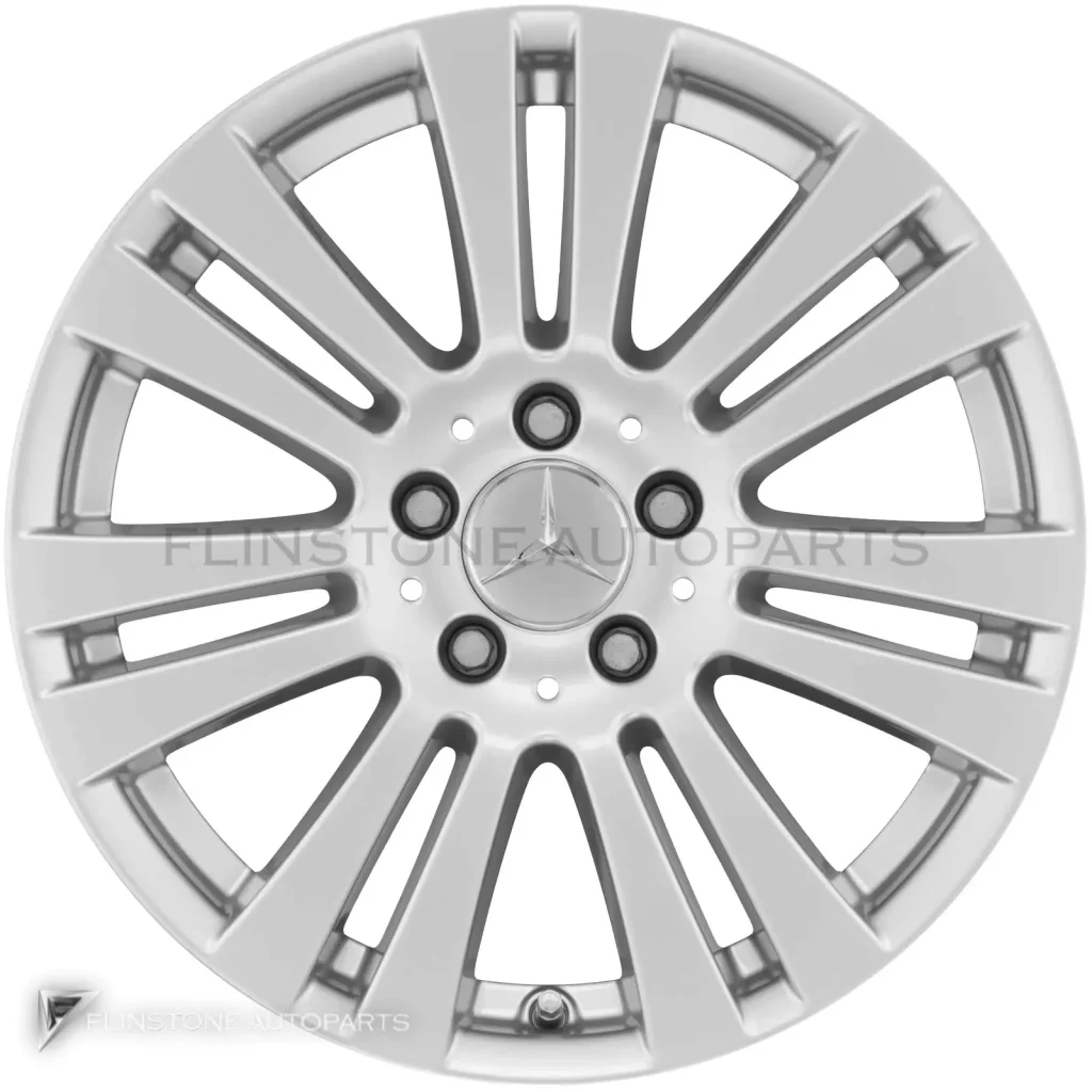 ล้อแท้นำเข้า Mercedes-Benz 7 Twin Spoke ขอบ 16 นิ้ว รุ่น 242-16 สี Vanadium Silver
