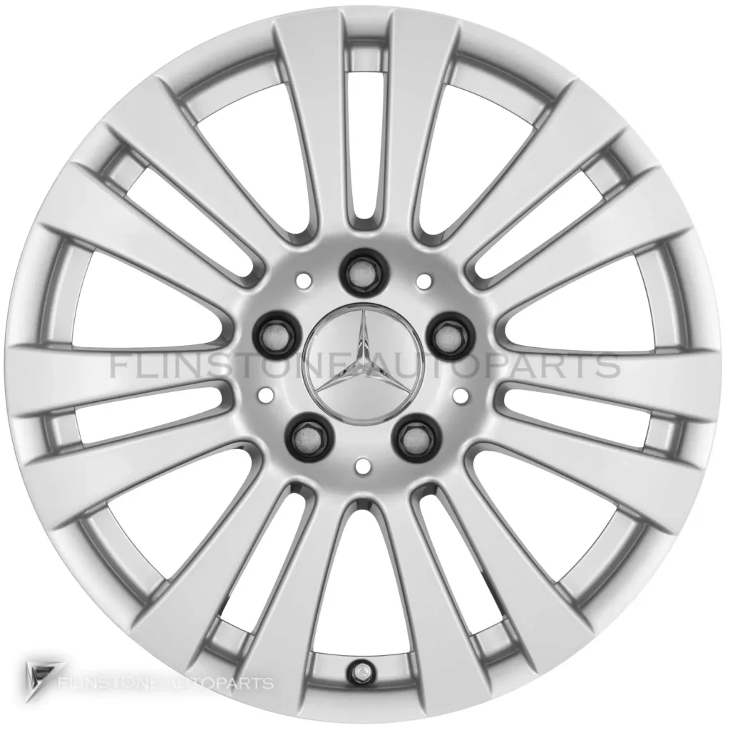 ล้อแท้นำเข้า Mercedes-Benz 7 Twin Spoke ขอบ 16 นิ้ว รุ่น 204-16 สี Titanium Silver