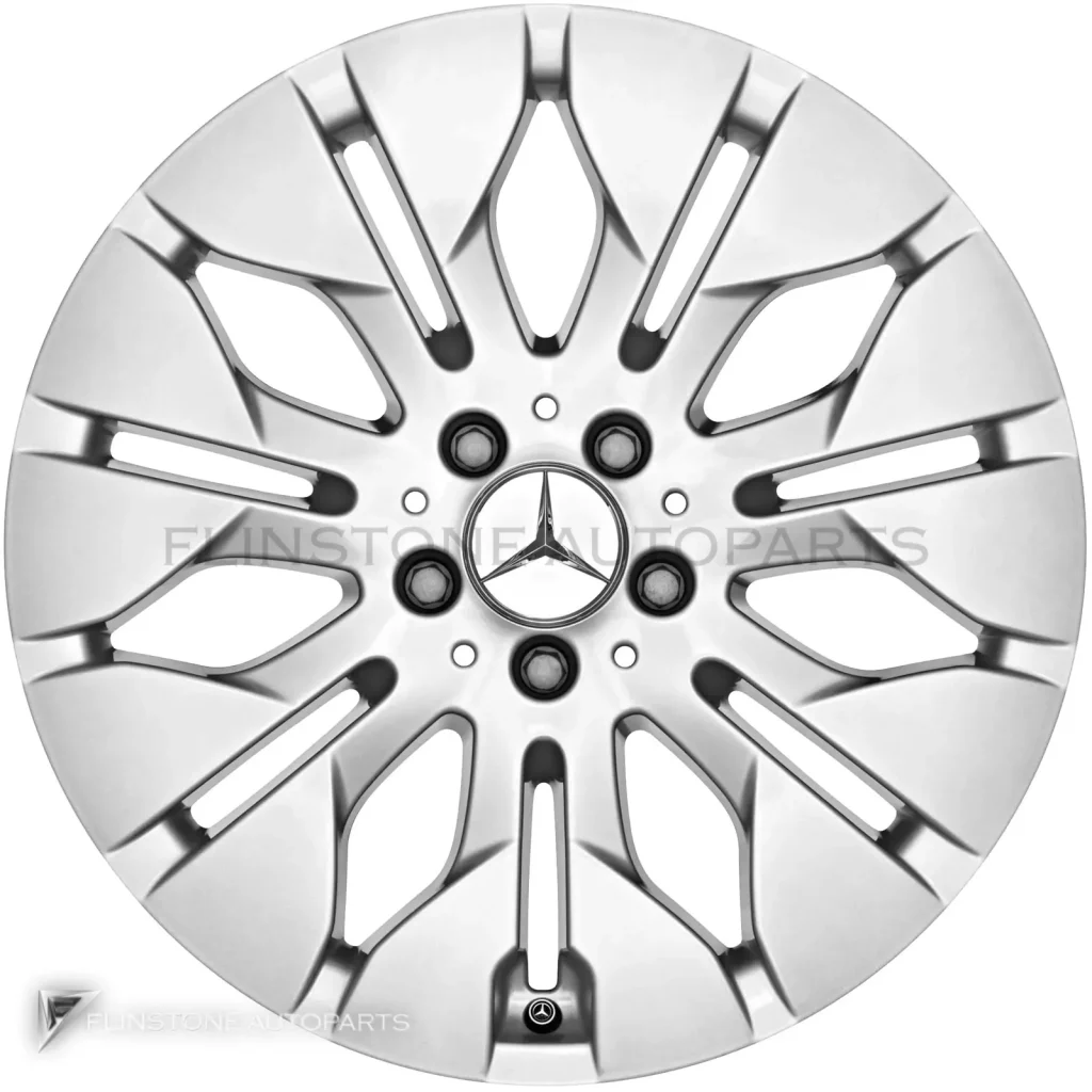 ล้อแท้นำเข้า Mercedes-Benz 7 Twin Spoke ขอบ 18 นิ้ว รุ่น 166-18 สี Titanium Silver