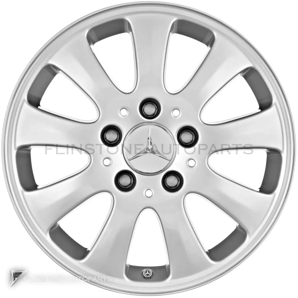 ล้อแท้นำเข้า Mercedes-Benz 9 Spoke ขอบ 15 นิ้ว รุ่น 169-15 สี Titanium Silver