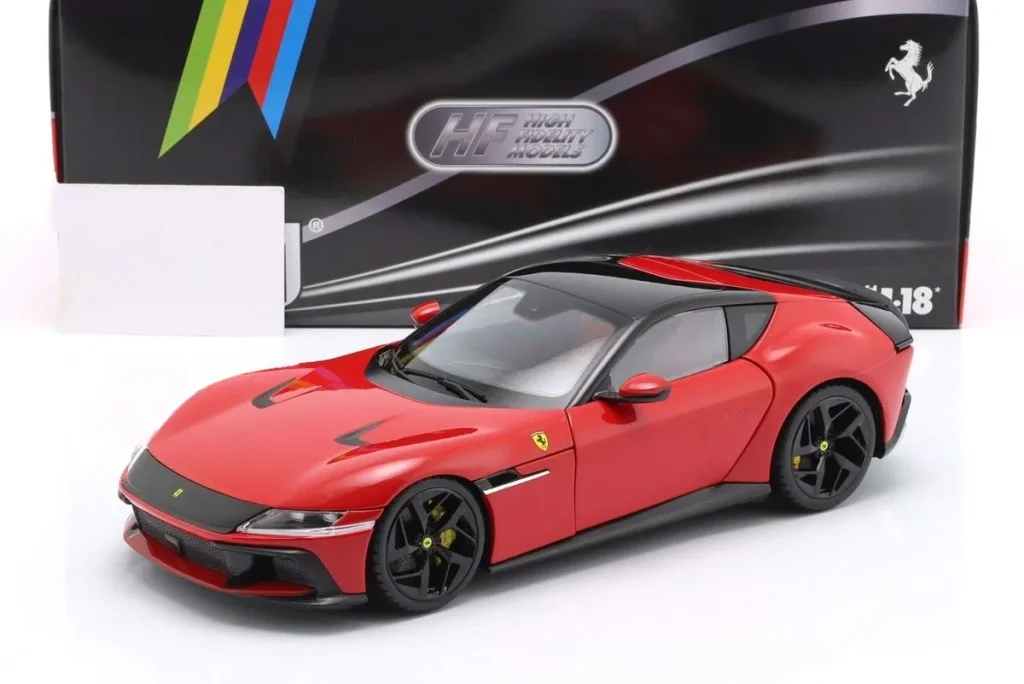 โมเดลรถ 1:18 Ferrari 12Cilindri ปี 2024 สีคอร์ซ่าแดง Polistil 18FE02010-WB