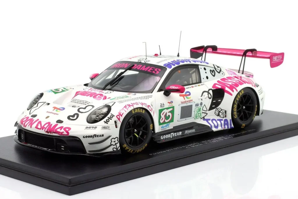Model 1:18 Porsche 911 GT3 R #85 Celia Martin, Rahel Frey, Sarah Bovy 24 hours Le Mans year 2025 Spark
