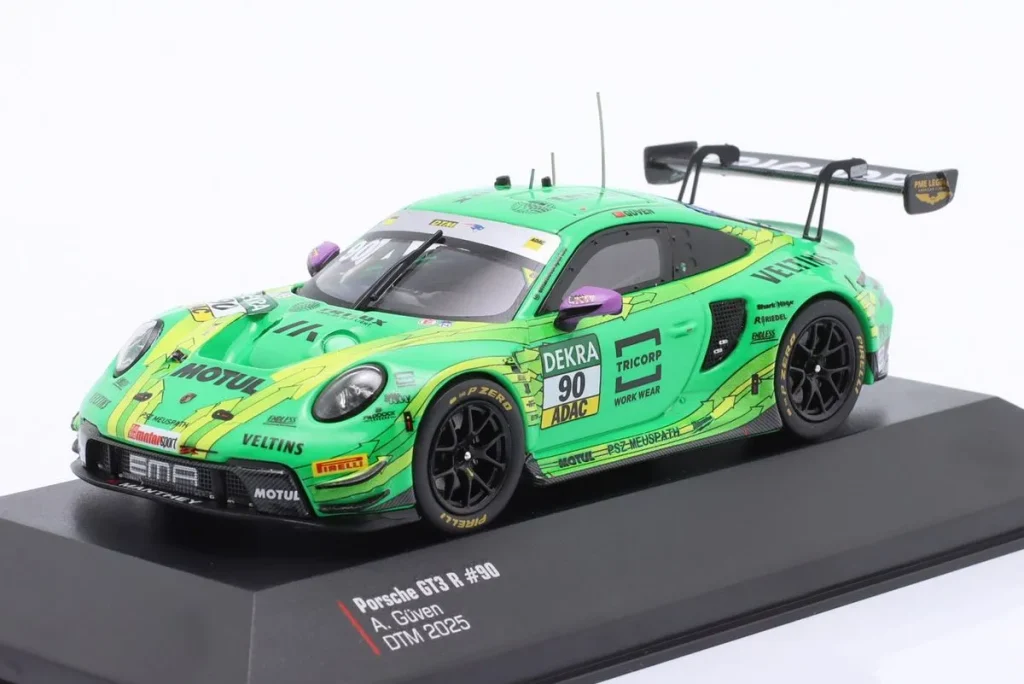 Model 1:43 Porsche 911 GT3 R #90 “Greeno” Ayhancan Güven DTM Champion year 2025 Ixo