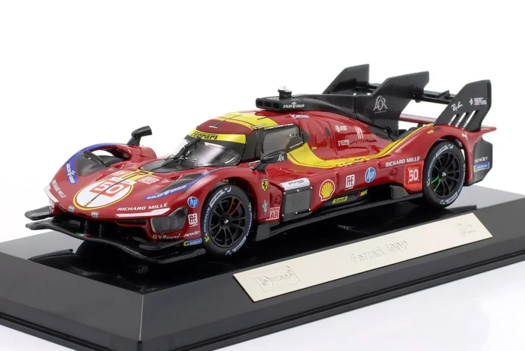 โมเดลรถ 1:43 Ferrari 499P #50 Antonio Fuoco, Nicklas Nielsen, Miguel Molina 24 ชั่วโมง เลอมังส์ ปี 2025 Bburago