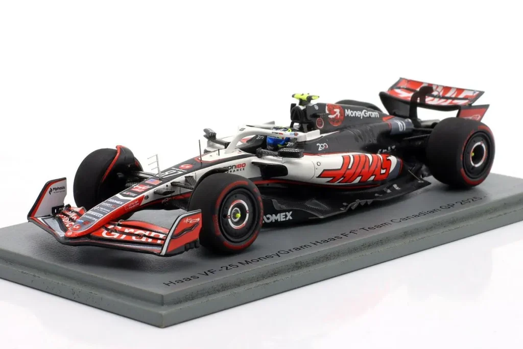 โมเดลรถ 1:43 Haas VF-25 #87 Oliver Bearman อันดับ 11 Kanada GP ฟอร์มูล่าวัน ปี 2025 Spark