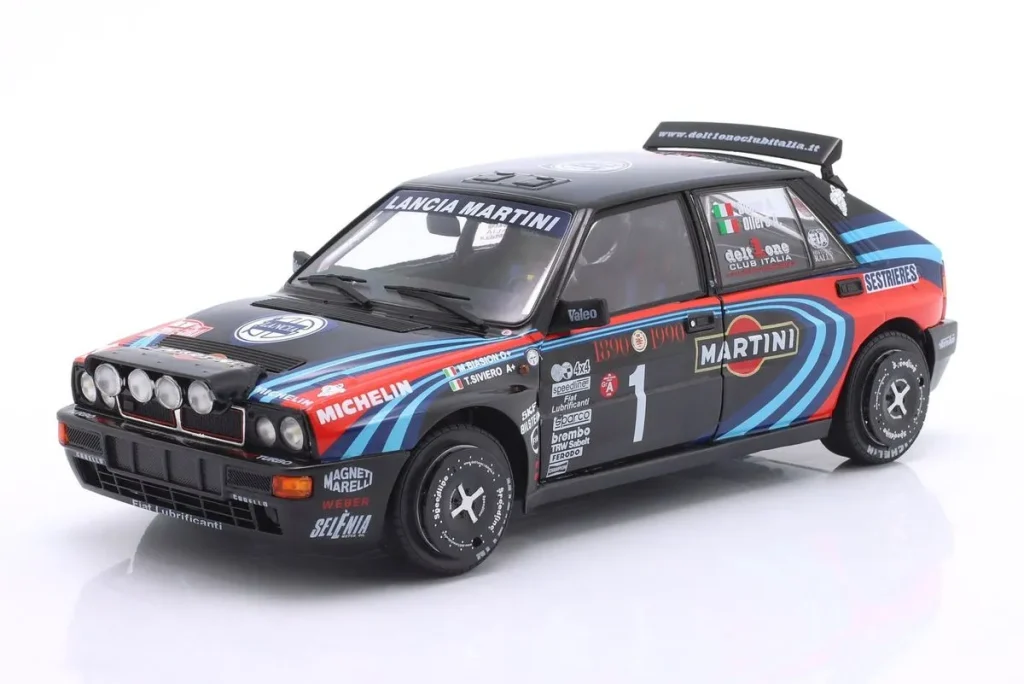 Model 1:18 Lancia Delta Integrale HF #1 Tribute to Biasion / Siviero rally Monte Carlo year 1990 Black