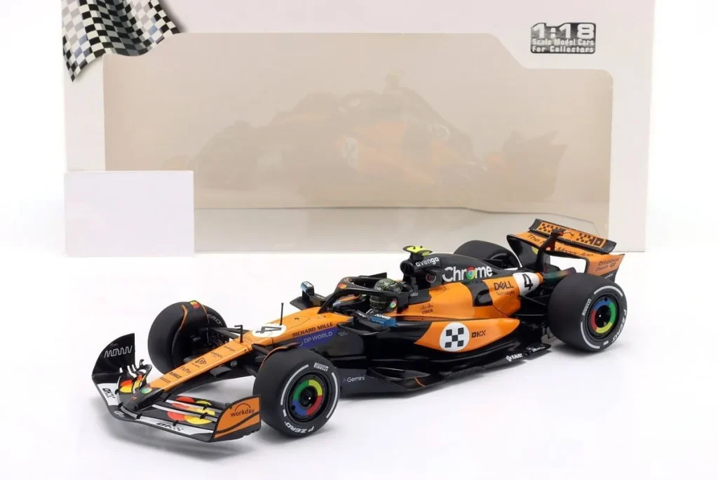 โมเดลรถ 1:18 McLaren MCL39 #4 Lando Norris โพลโพซิชัน & ผู้ชนะ Monaco GP / Formula 1 แชมป์โลก ปี 2025 Solido