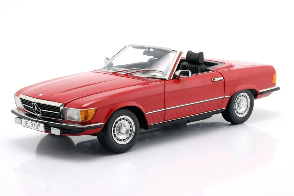 โมเดลรถ 1:12 Mercedes-Benz 450 SL (R107) EU-Version ปี 1985 สีแดง KK-Scale