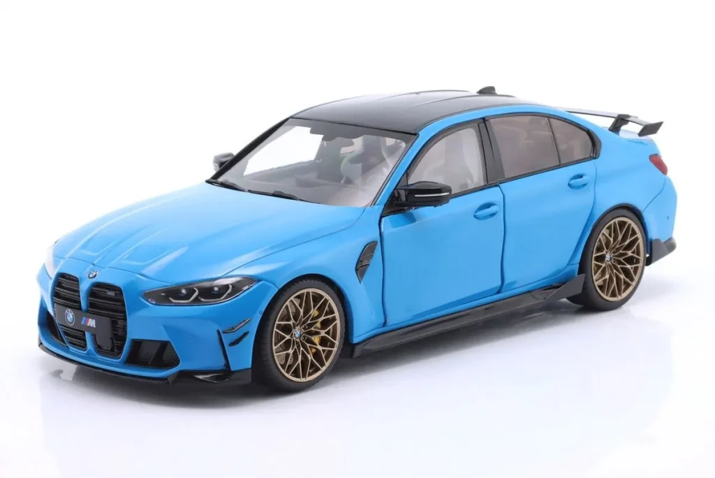 โมเดลรถ 1:18 BMW M3 (G80) Performance Parts ปี 2024 สี Daytona Beach น้ำเงิน Solido