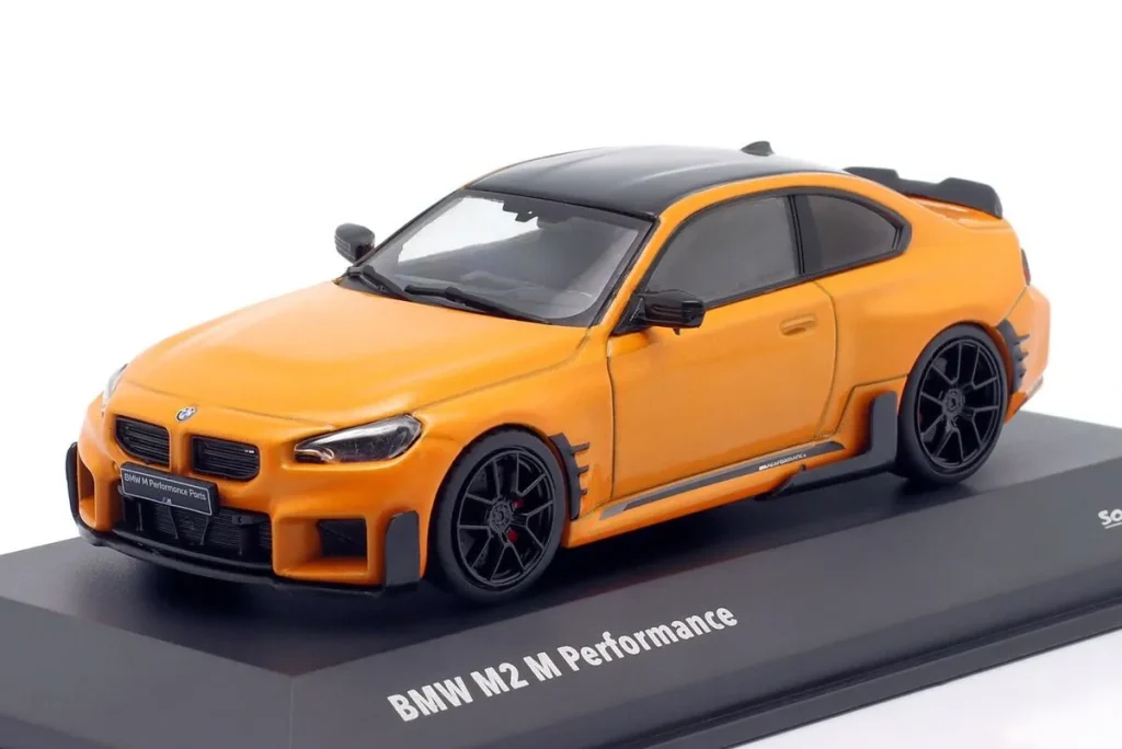 โมเดลรถ 1:43 BMW M2 M Performance (G87) ปี 2024 สี papaya ส้ม Solido