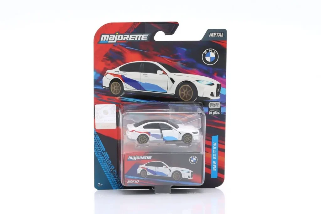 โมเดลรถ 1:64 BMW M3 สีขาว / น้ำเงิน / แดง / ทอง ล้อ Majorette